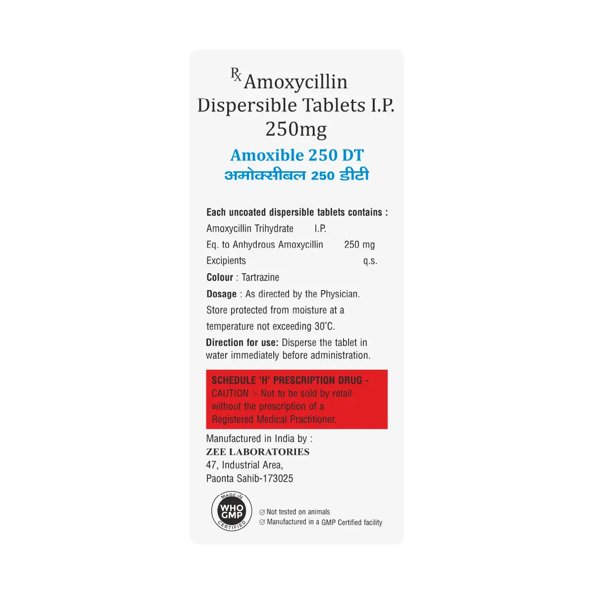Amoxible 250 DT Antibiotic Tablet