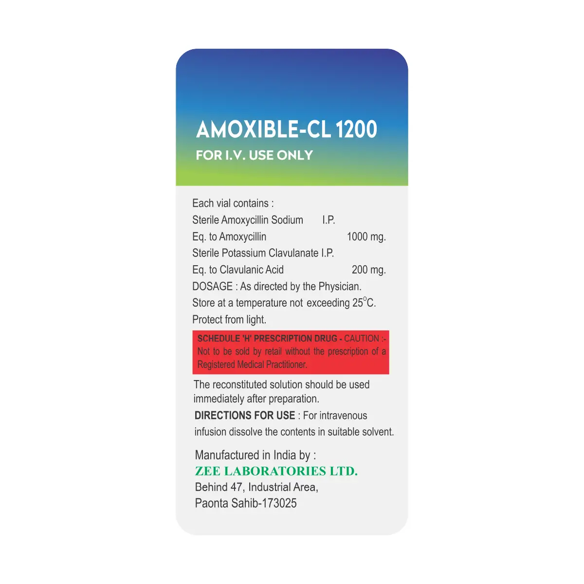 Amoxible CL 1200 Antibiotic Injection