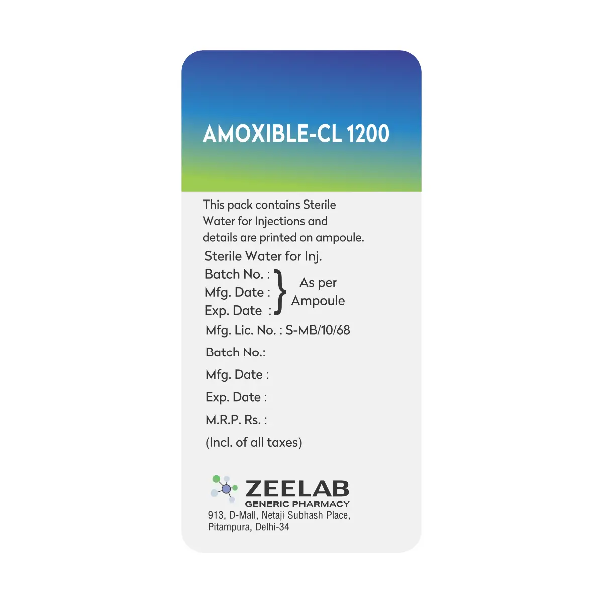 Amoxible CL 1200 Antibiotic Injection