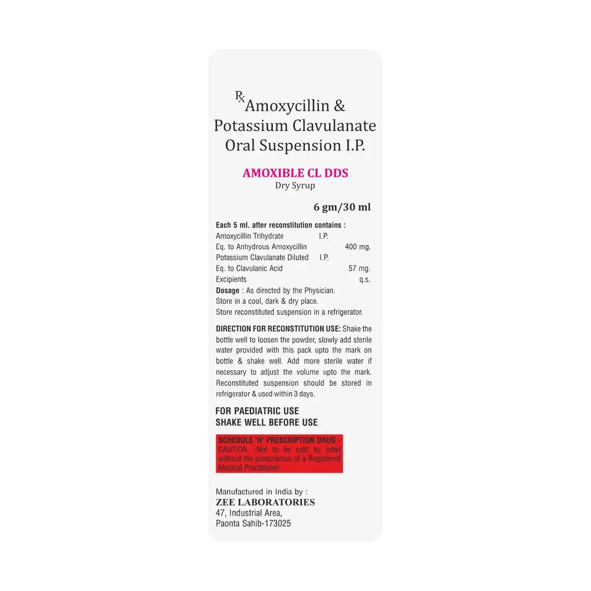 Amoxible CL DDS Antibiotic Oral Suspension