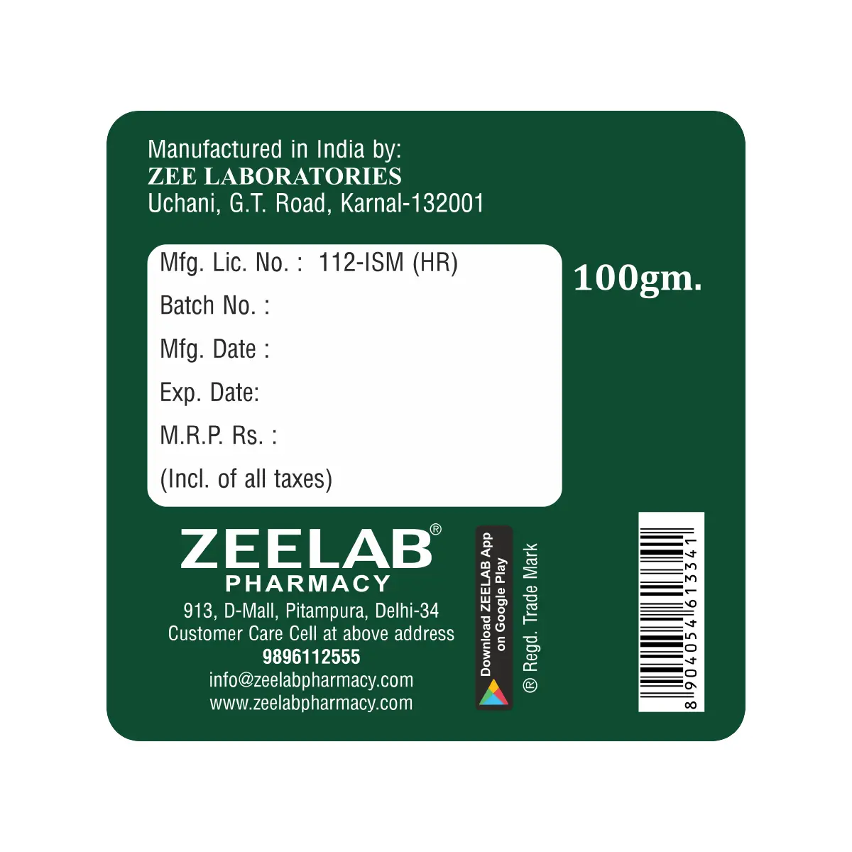 Zeelab Ashwagandhadi Churna 100gm