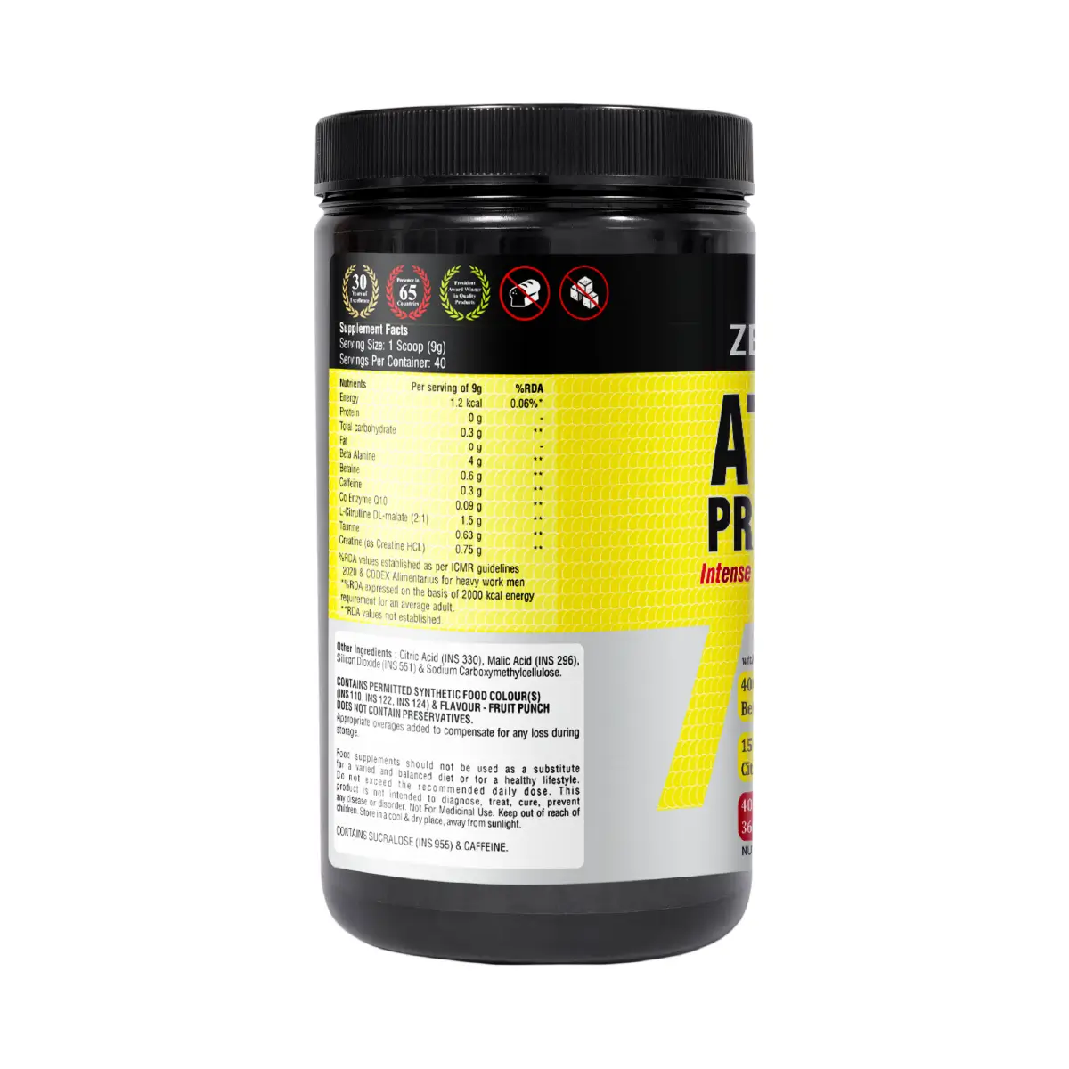Zeelab Athlete Pre Workout Fruit Punch - 360gm