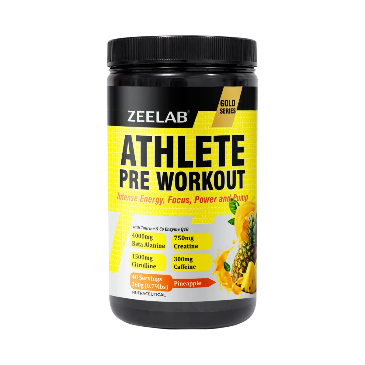 Zeelab Athlete Pre Workout Pineapple Flavour - 360gm
