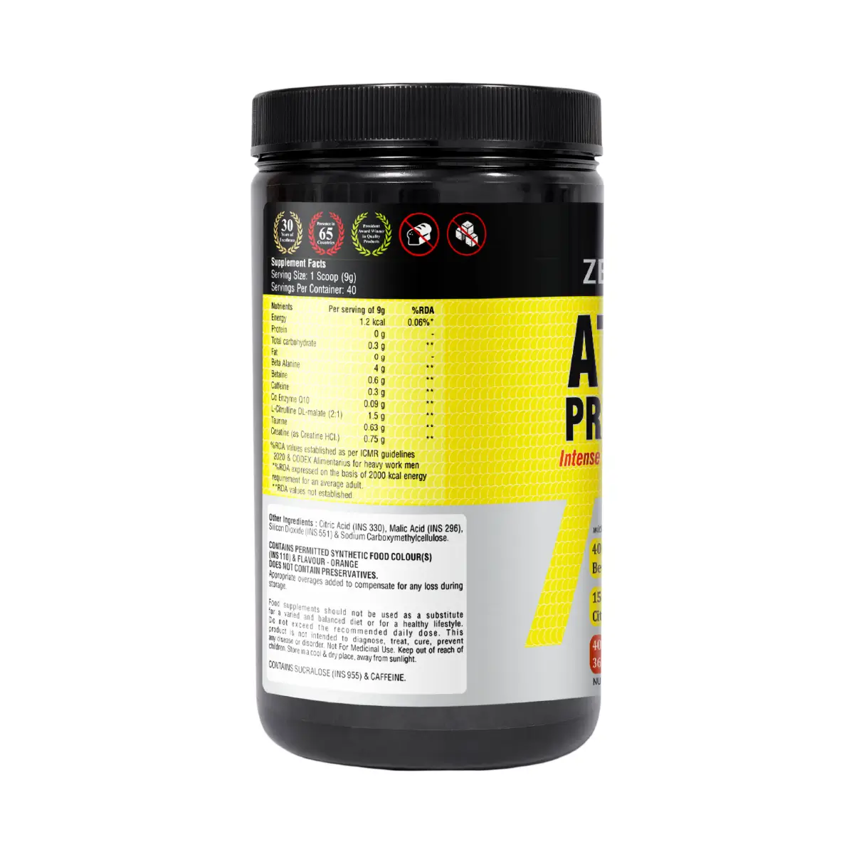 Zeelab Athlete Pre Workout Tangy Orange - 360g