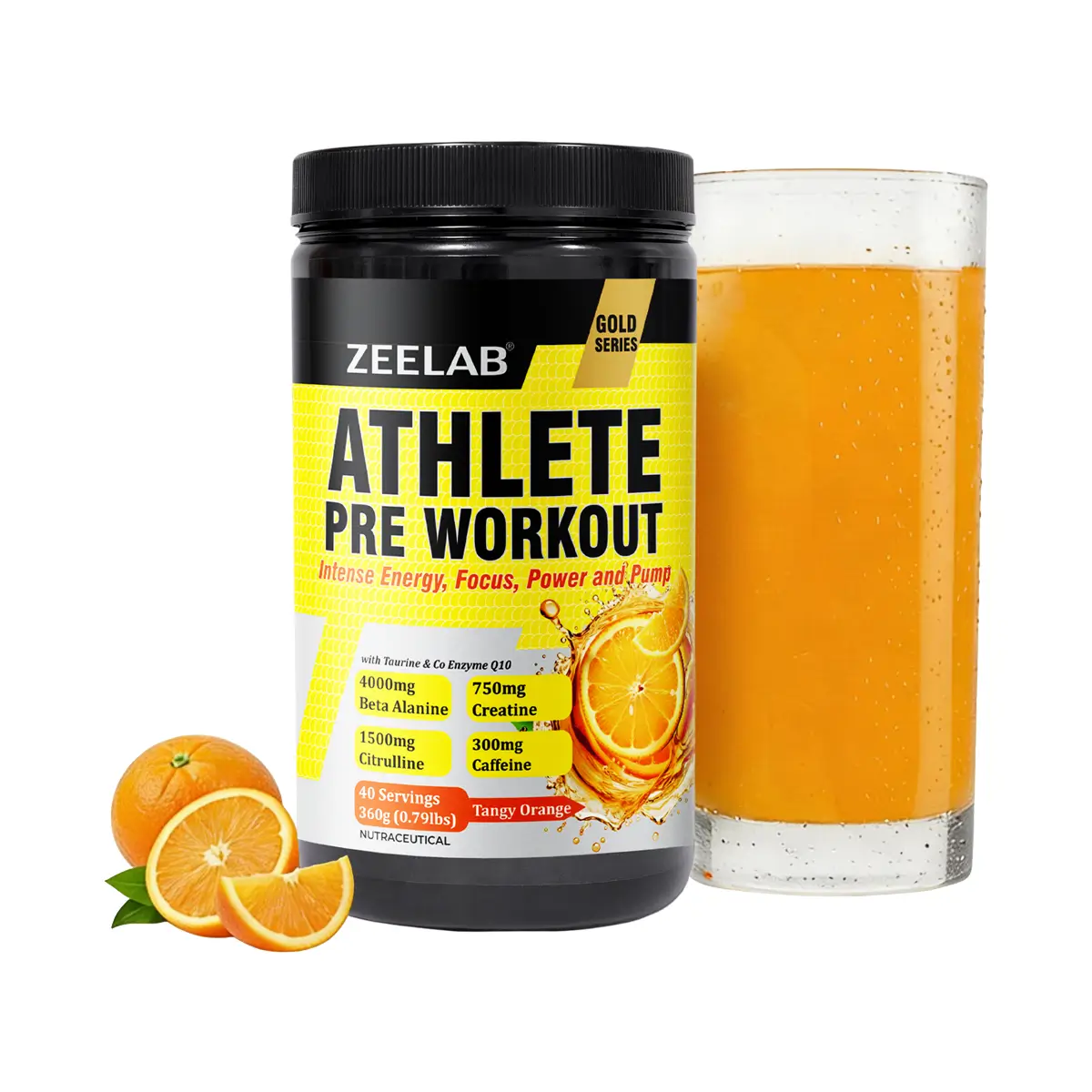 Zeelab Athlete Pre Workout Tangy Orange - 360g