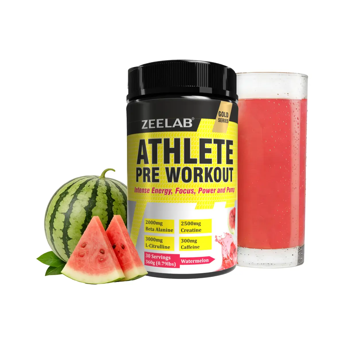 Zeelab Athlete Pre Workout Watermelon Flavour - 360gm