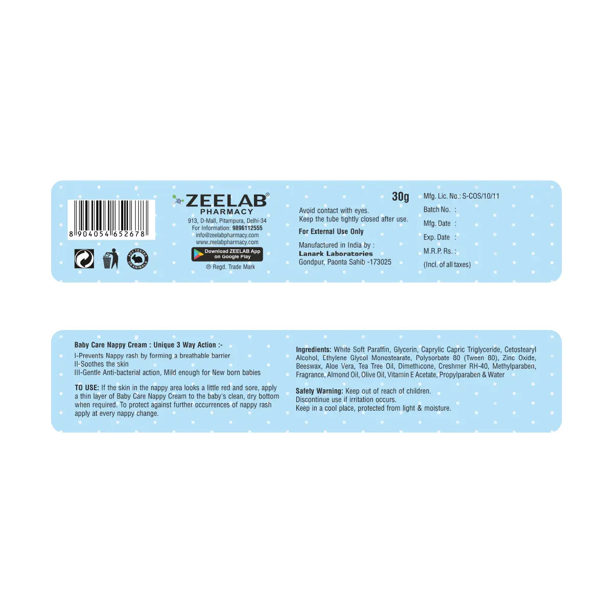 Baby Nappy Rash Cream