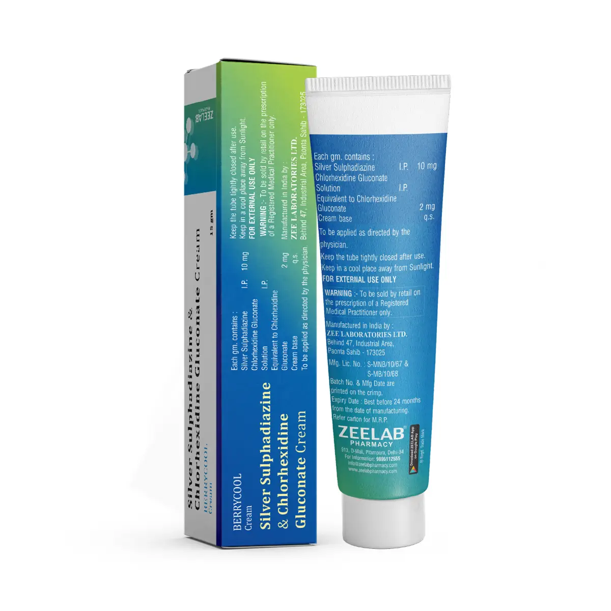 Berrycool Cream For Burn Relief Silver Sulfadiazine Cream