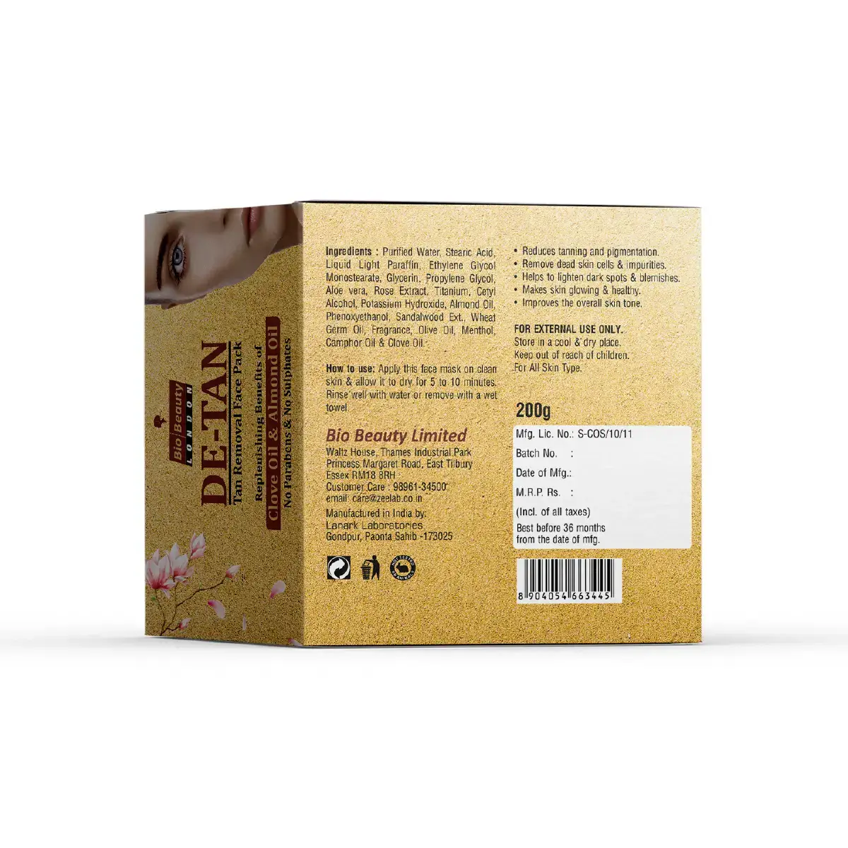 Bio Beauty De-Tan Face Pack | Tan Removal