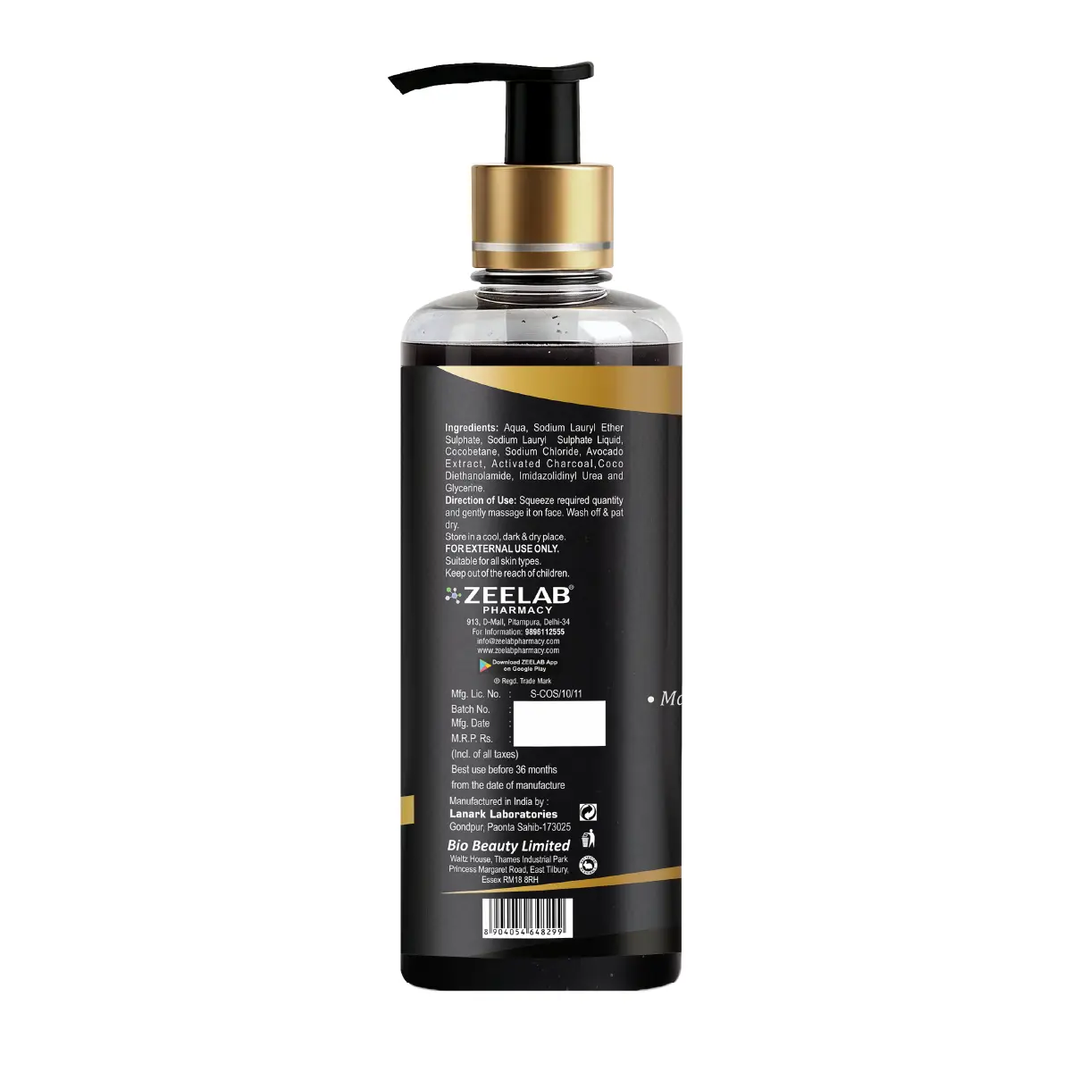 bio beauty face wash 100ml with activated charcoal and avocado