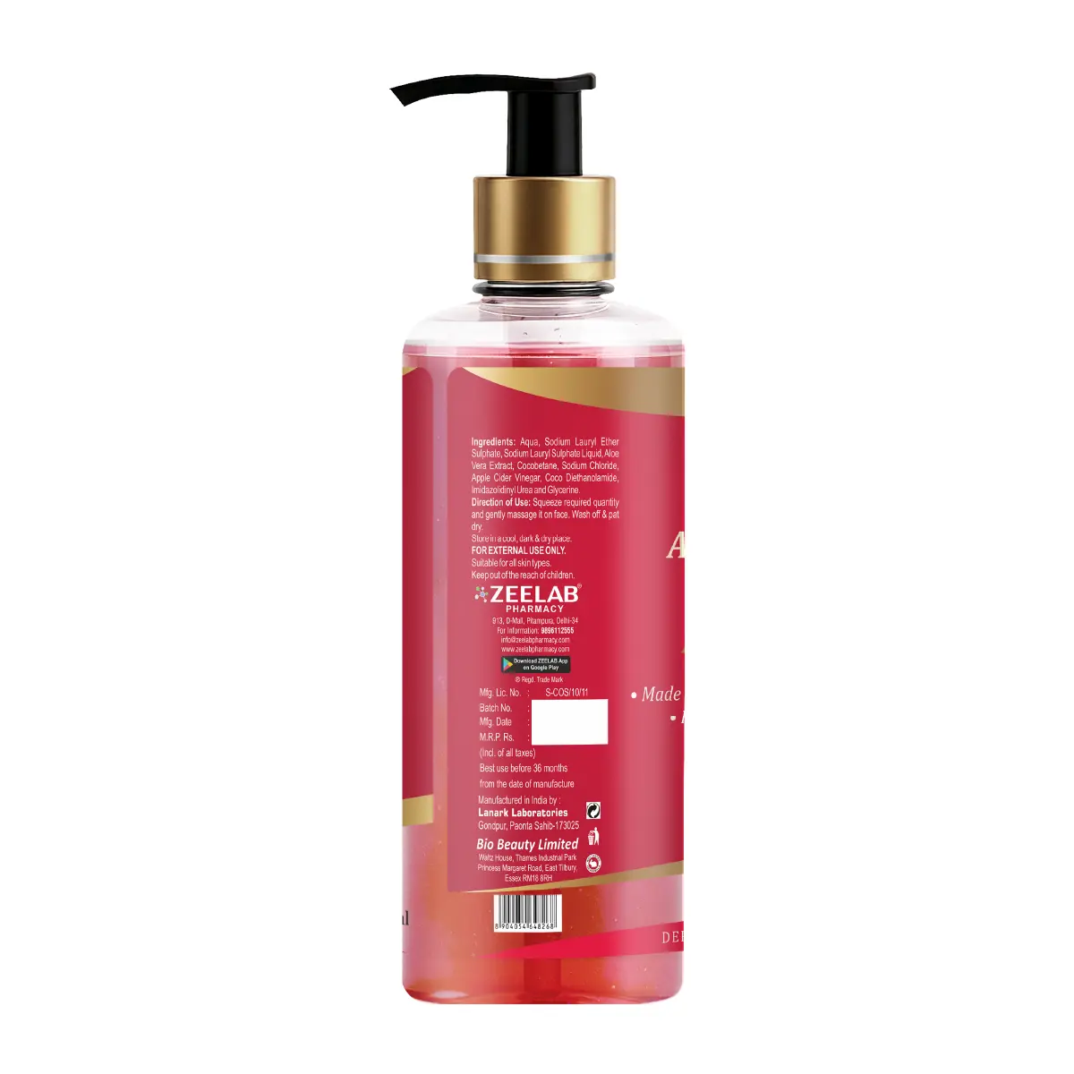 bio beauty face wash 100ml with apple cider and aloe vera face wash