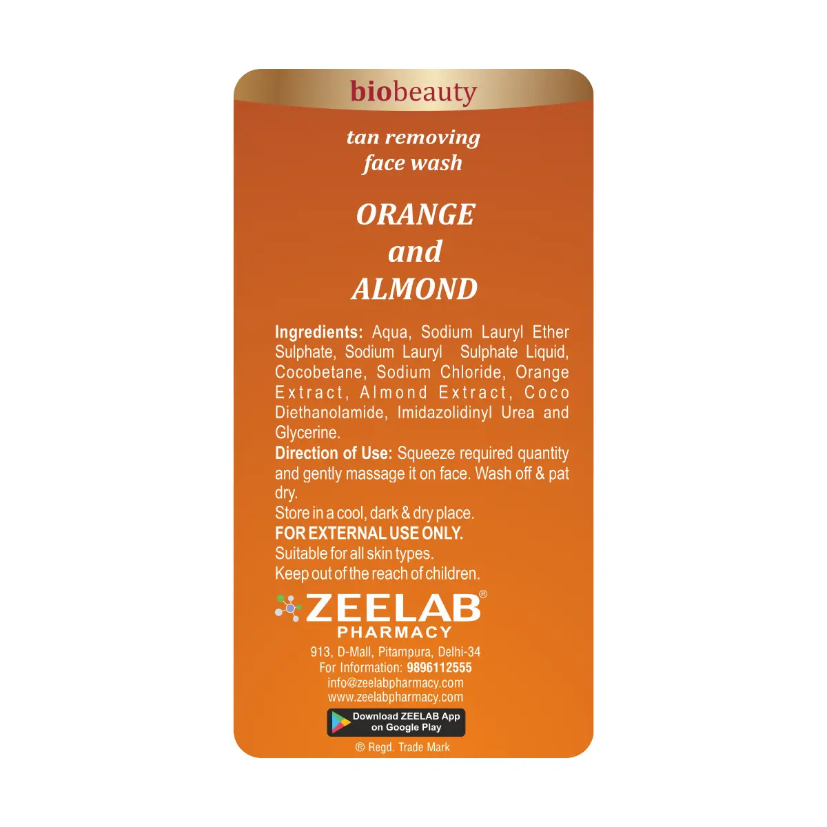 Bio Beauty Orange and Almond Tan Removing Face Wash