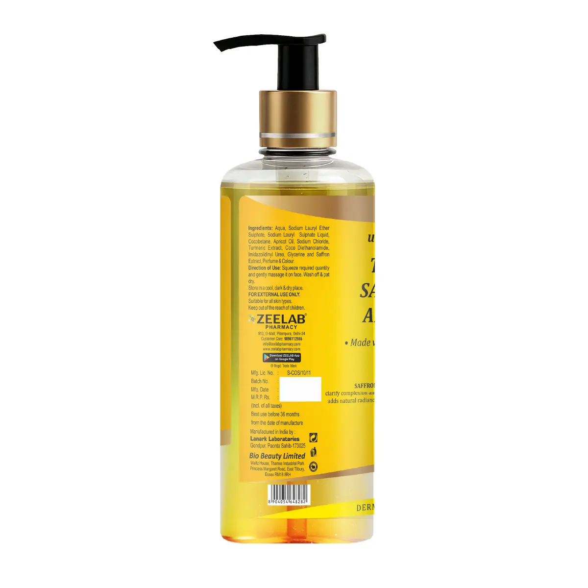 bio beauty ubtan face wash 100ml with turmeric saffron and apricot