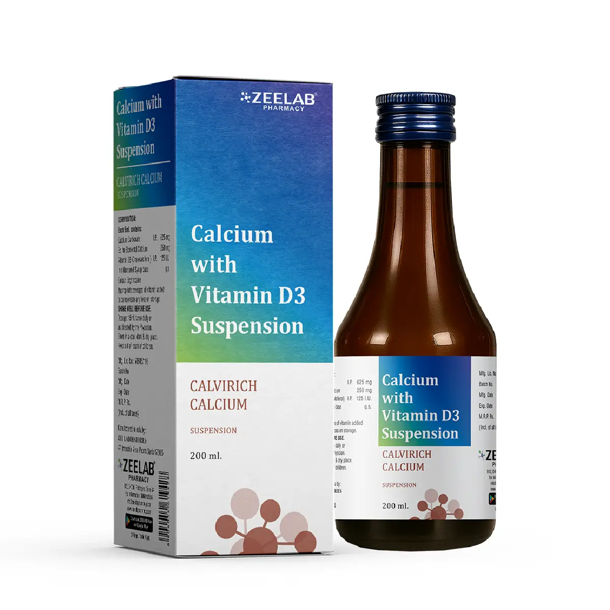 Calvirich Calcium Suspension 200 ml | For Supplement for Bone Health