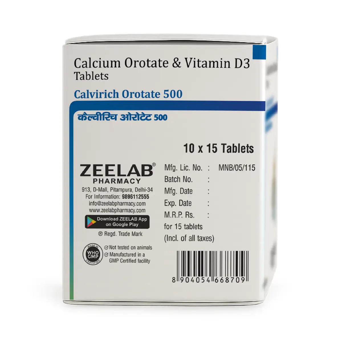 Calvirich Orotate 500 Tablet