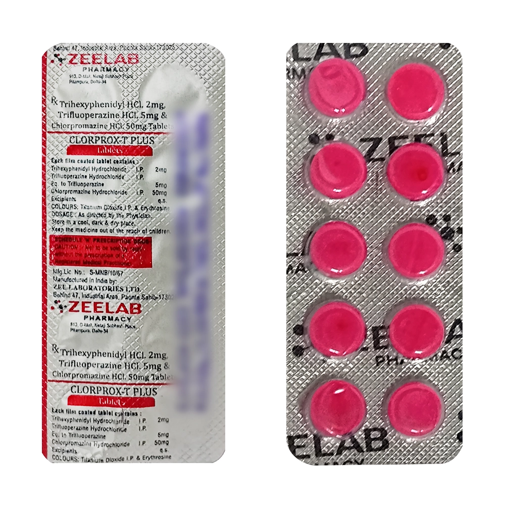 Chlorpromazine 50mg + Trihexyphenidyl 2mg + Trifluoperazine 5mg Tablet 