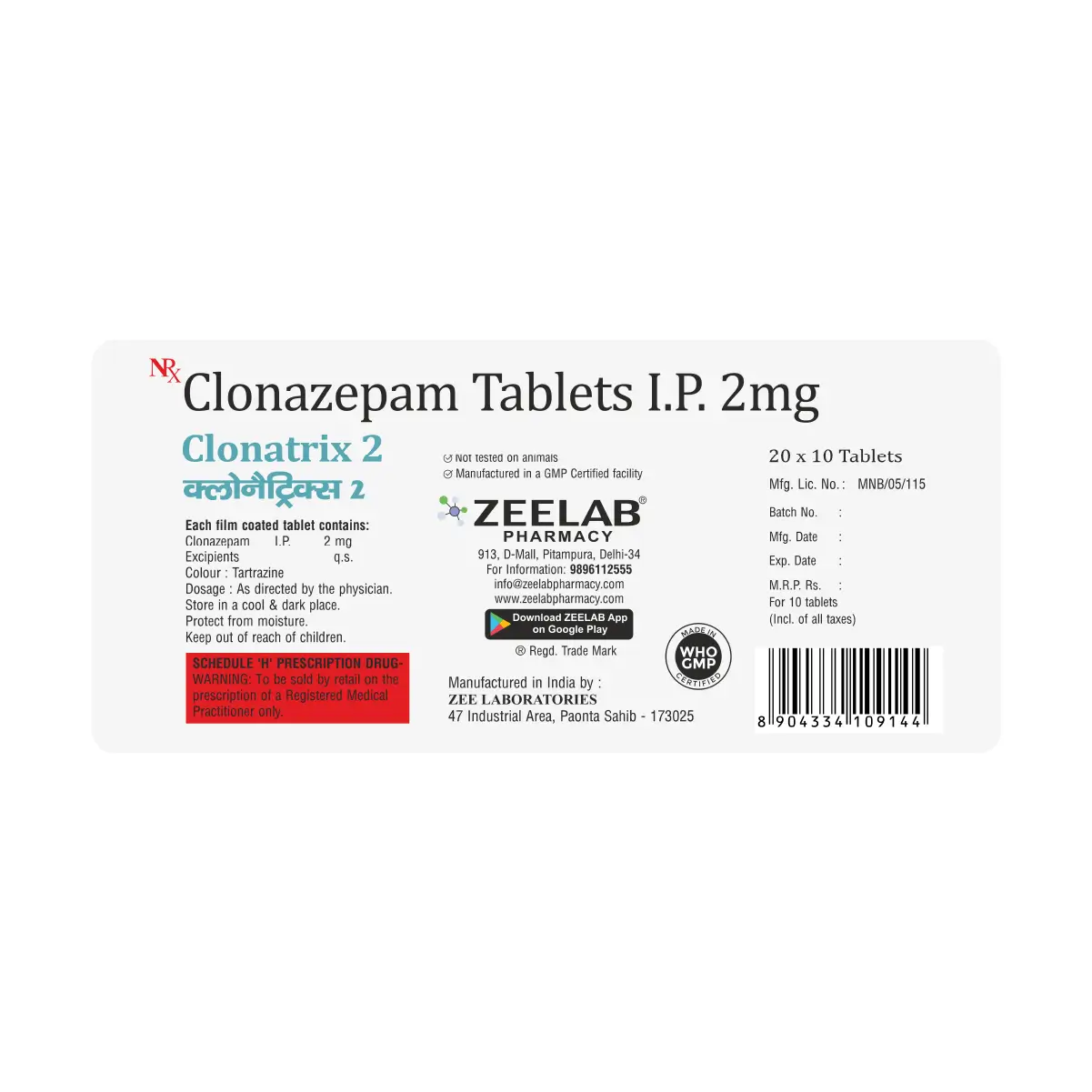 Clonatrix 2 Anticonvulsant Tablet