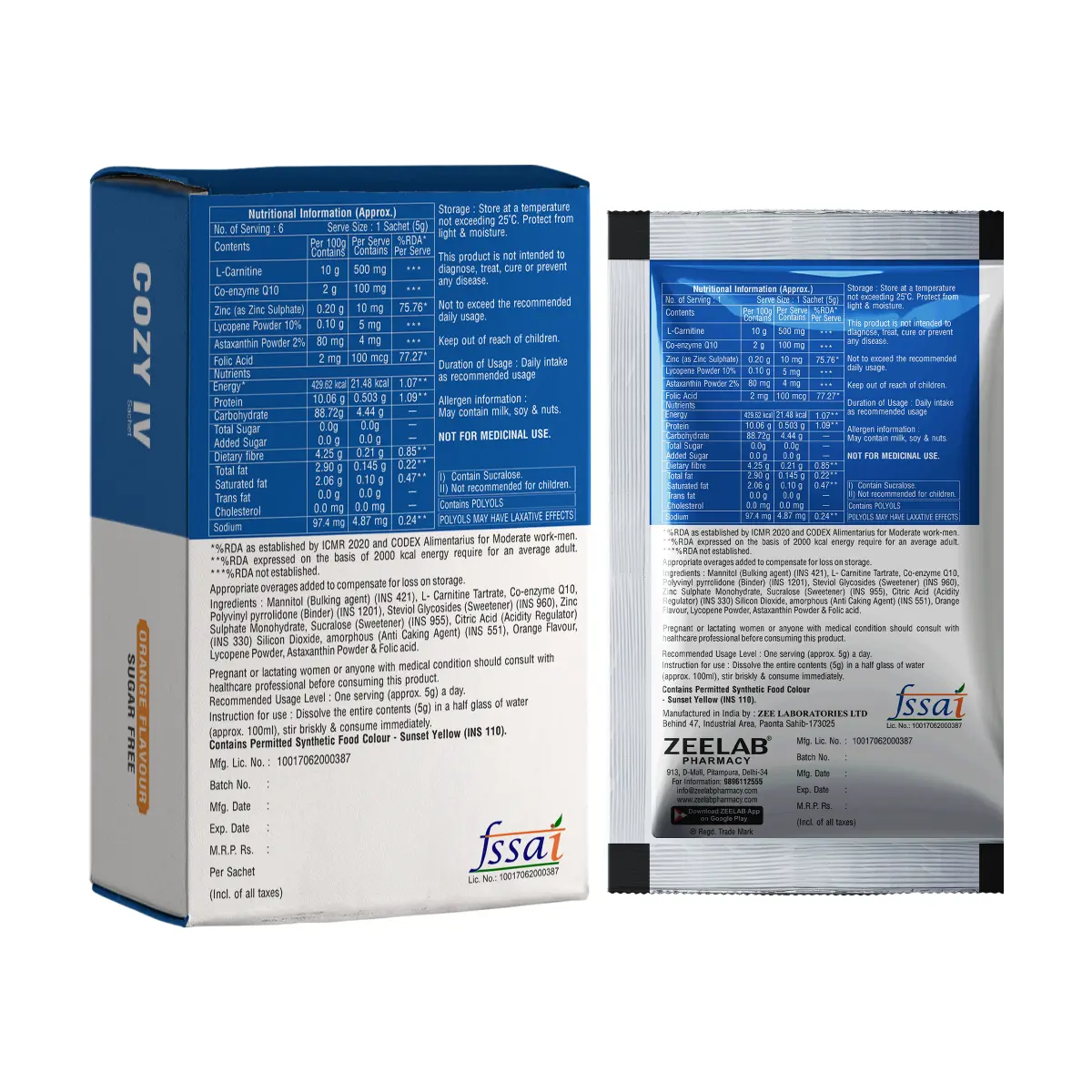 Cozy IV Sachet