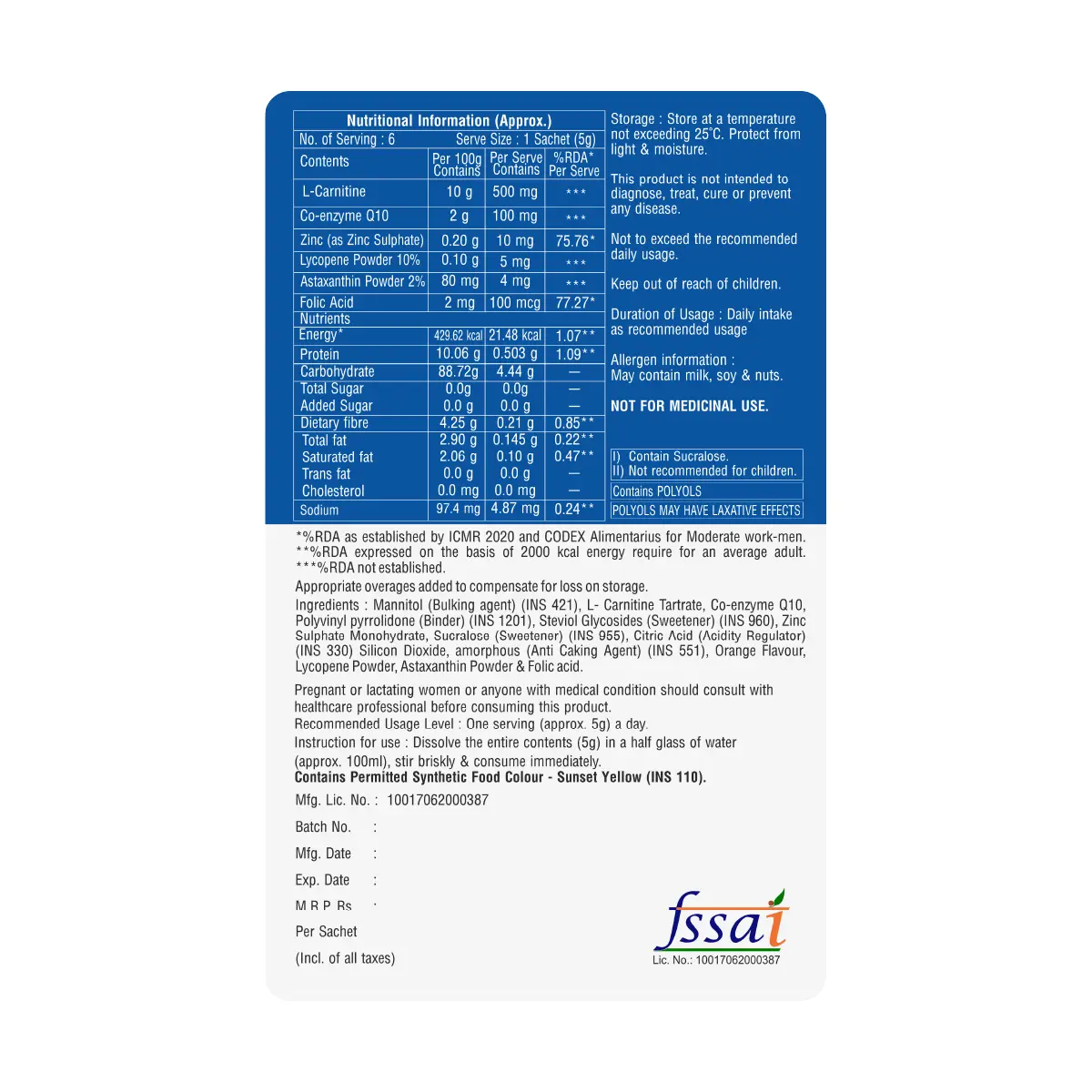 Cozy IV Sachet