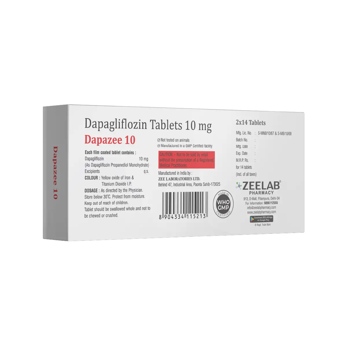 Dapazee 10 Antidiabetic Tablet