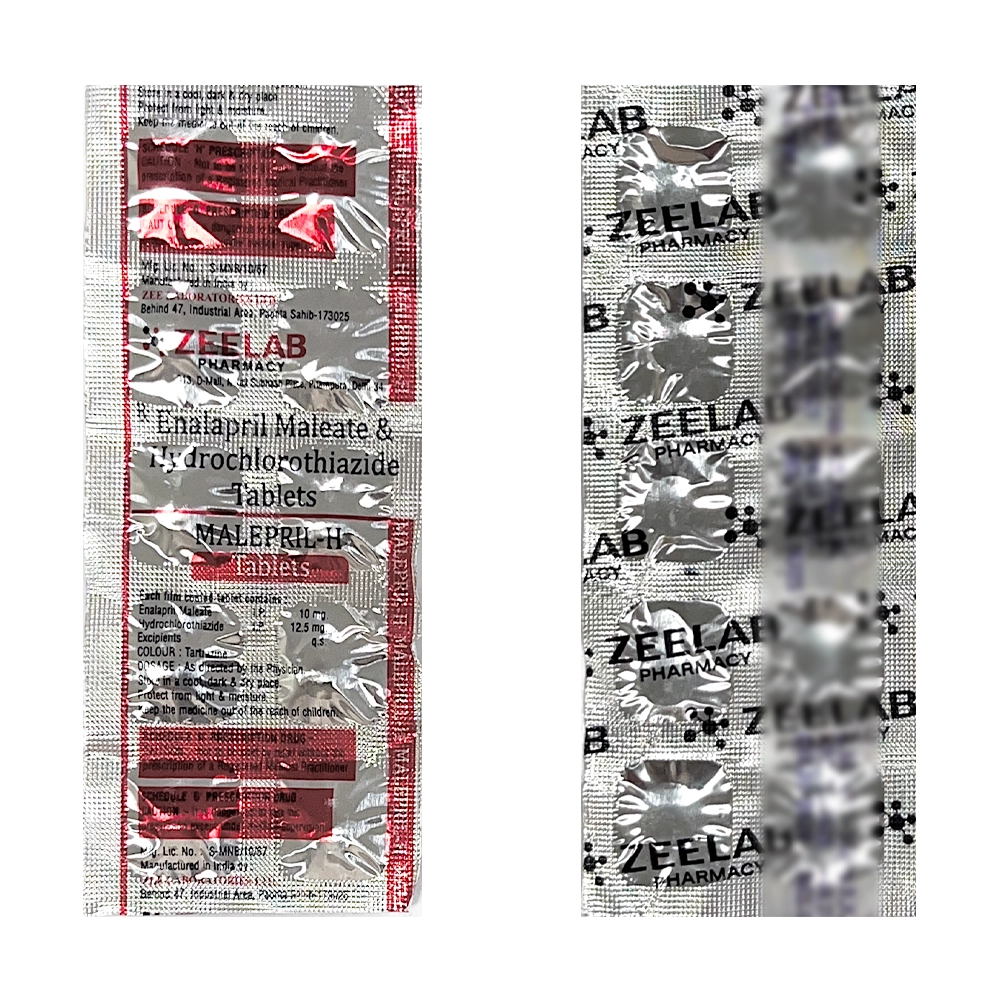 Enalapril 10mg + Hydrochlorothiazide 12.5mg Tablet 