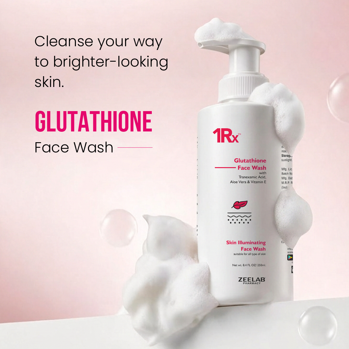 1rx glutathione face wash