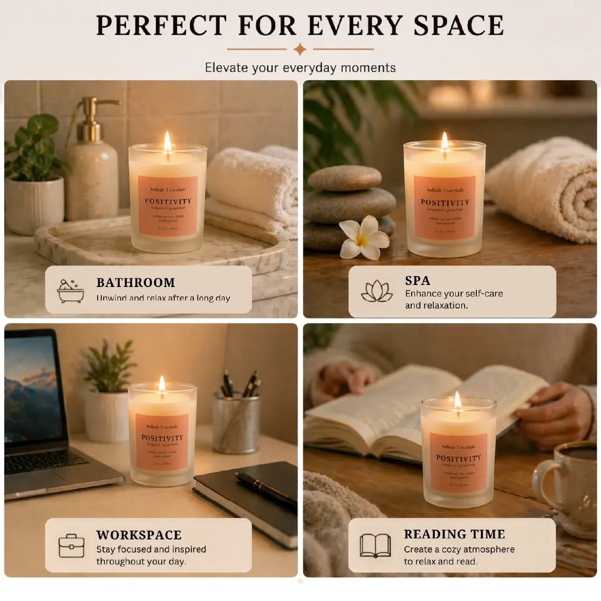 Frosted Jar Candle With Lid - Bargamot & Grapefruit - (Positivity)