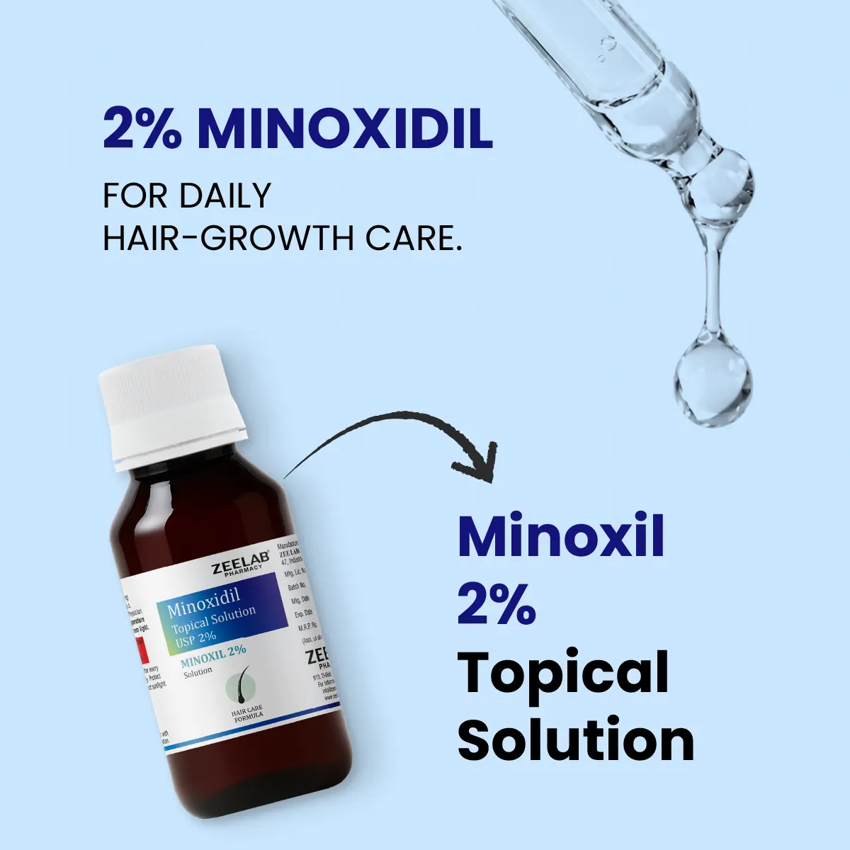 minoxil 2% topical solution for daily hair growth care