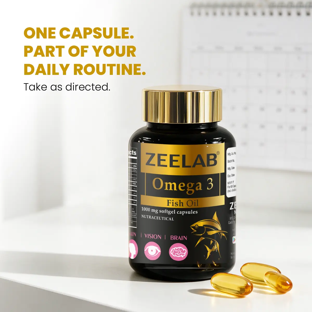 zeelab omega 3 fish oil capsules for daily nutrition
