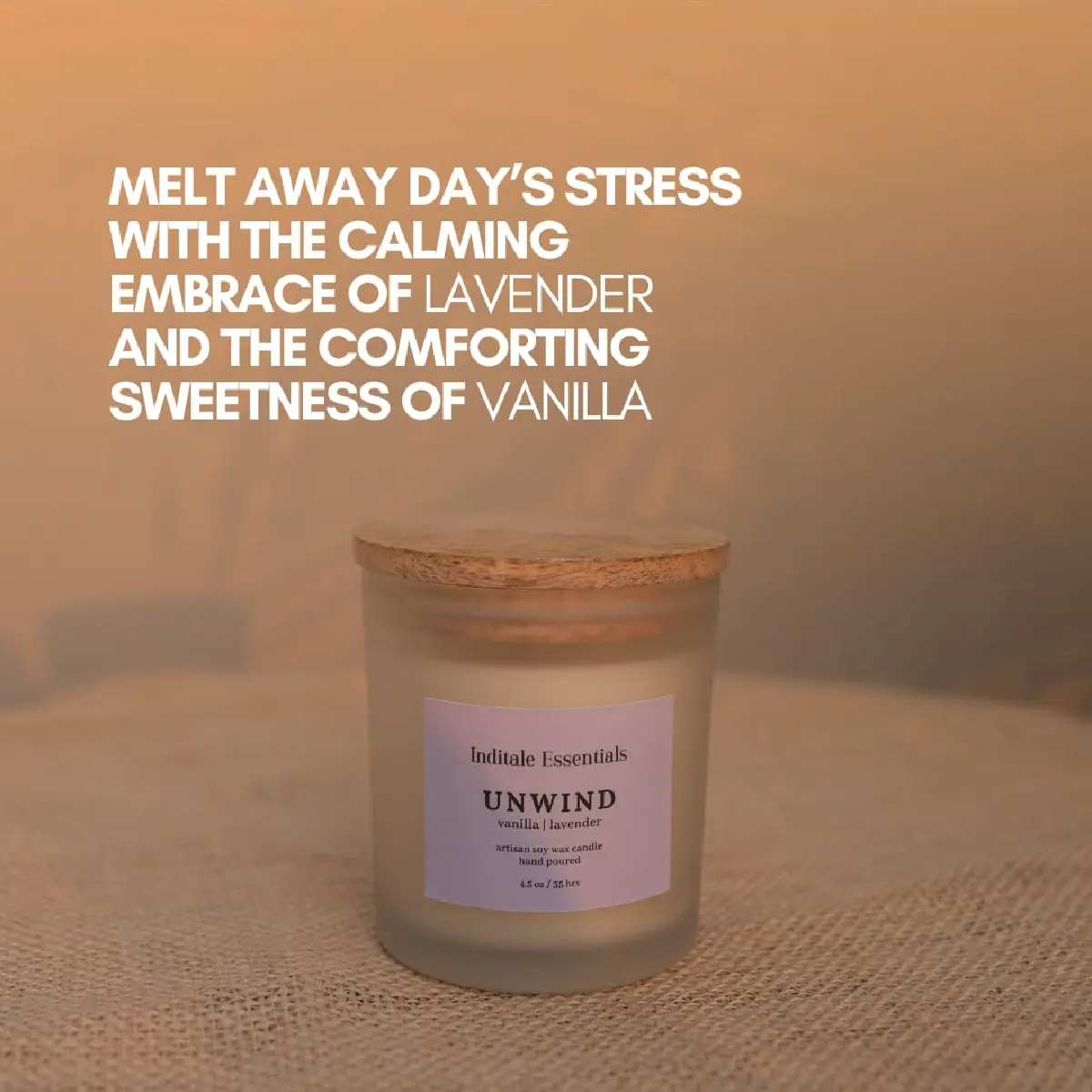 Frosted Jar Candle With Lid - Vanilla & Lavender - (Unwind)