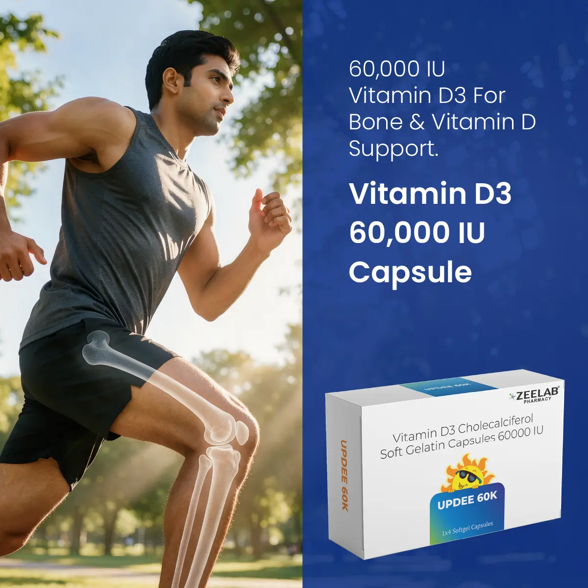 Vitamin D3 60,000 IU for bone health