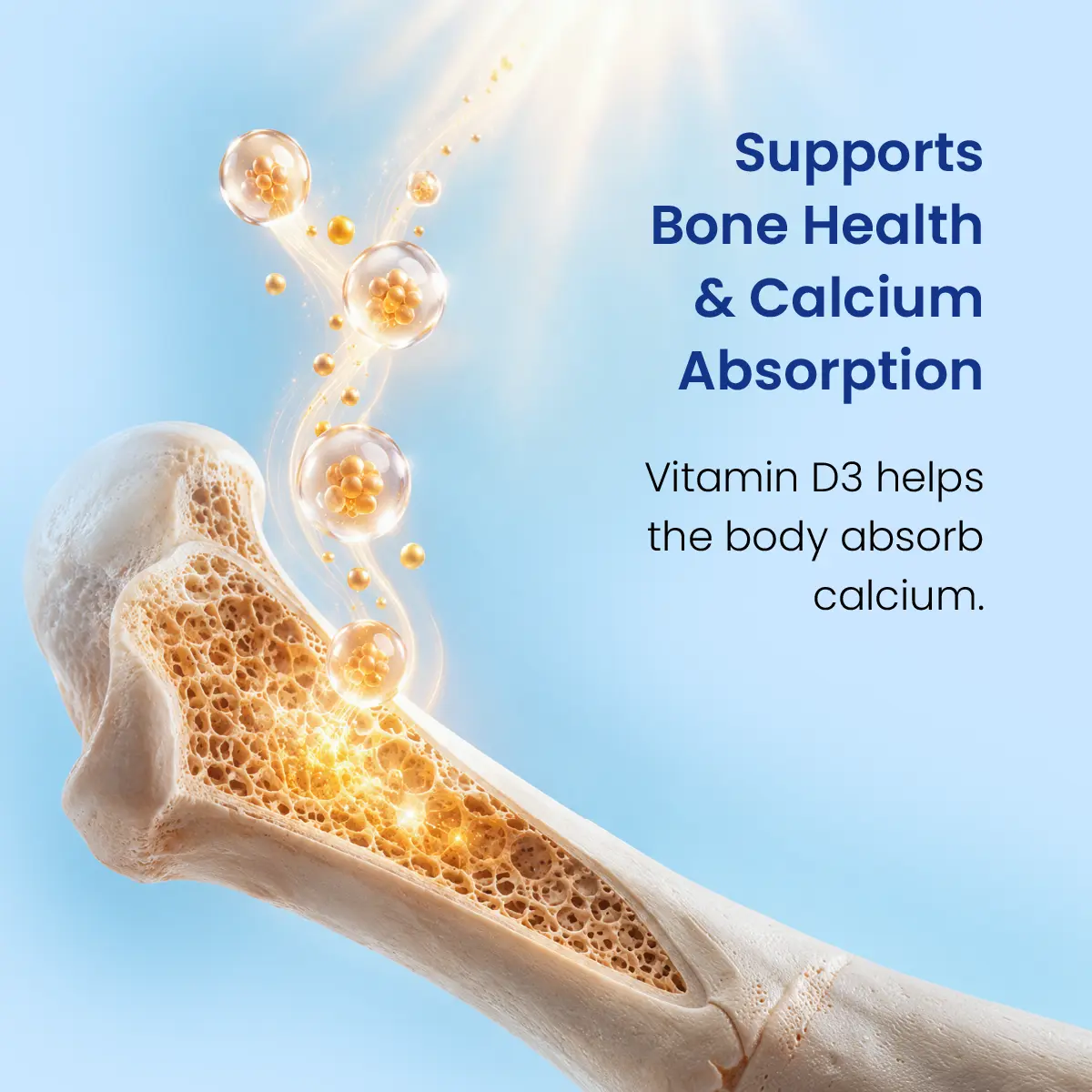 Vitamin D3 60,000 IU for calcium absorption