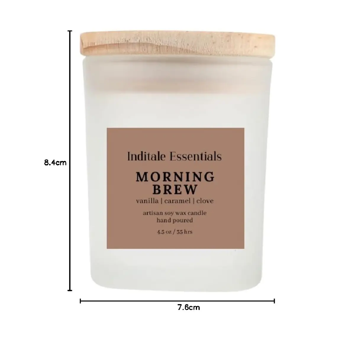 Frosted Jar Candle With Lid - Vanilla Caramel Clove - (Morning Brew)