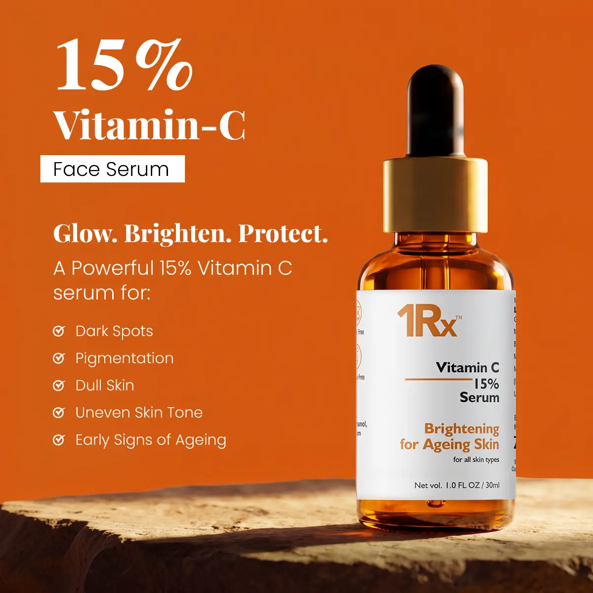 15% vitamin c face serum for dark spots