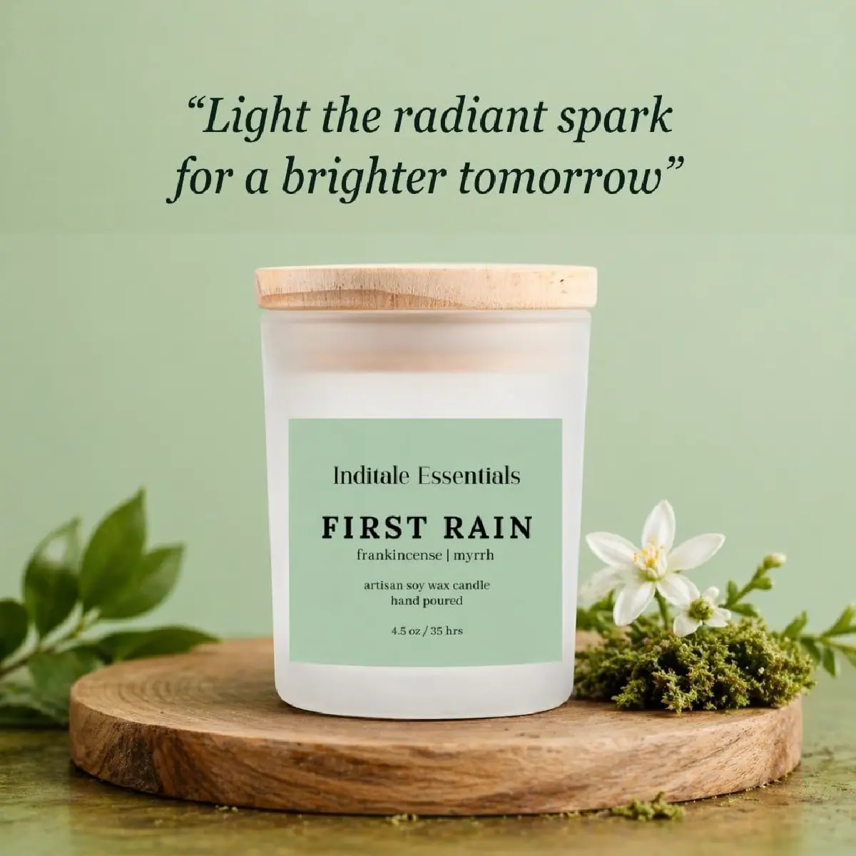 Frosted Jar Candle With Lid - Frankincense & Myrrh - (First Rain)