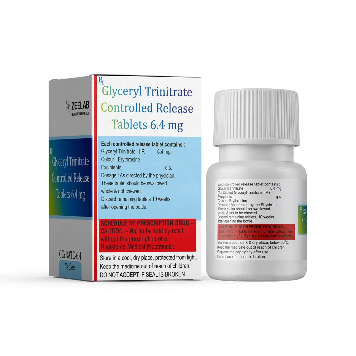 Glyrate Nitroglycerin 6.4mg Tablet