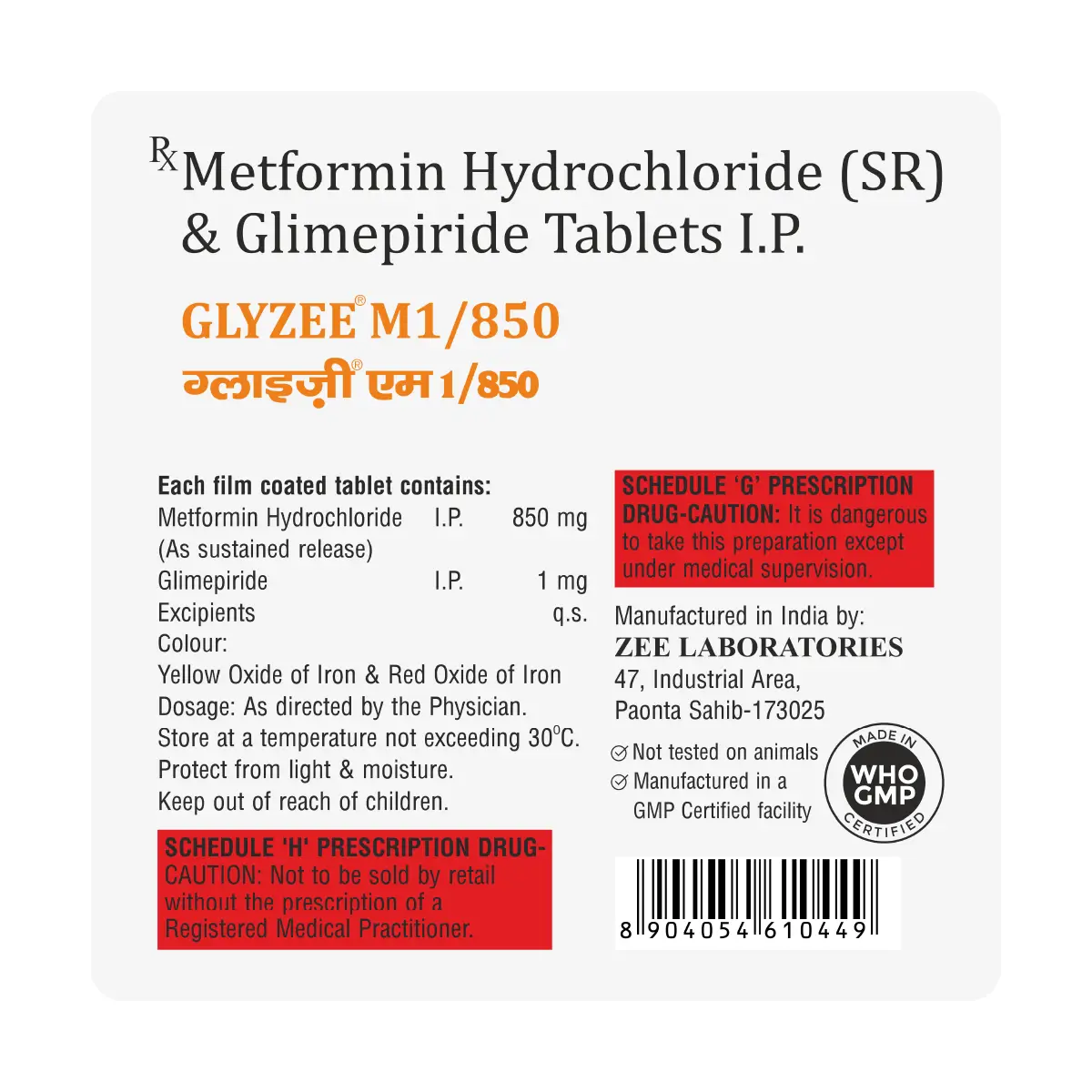 Glyzee M1 850 Tablet