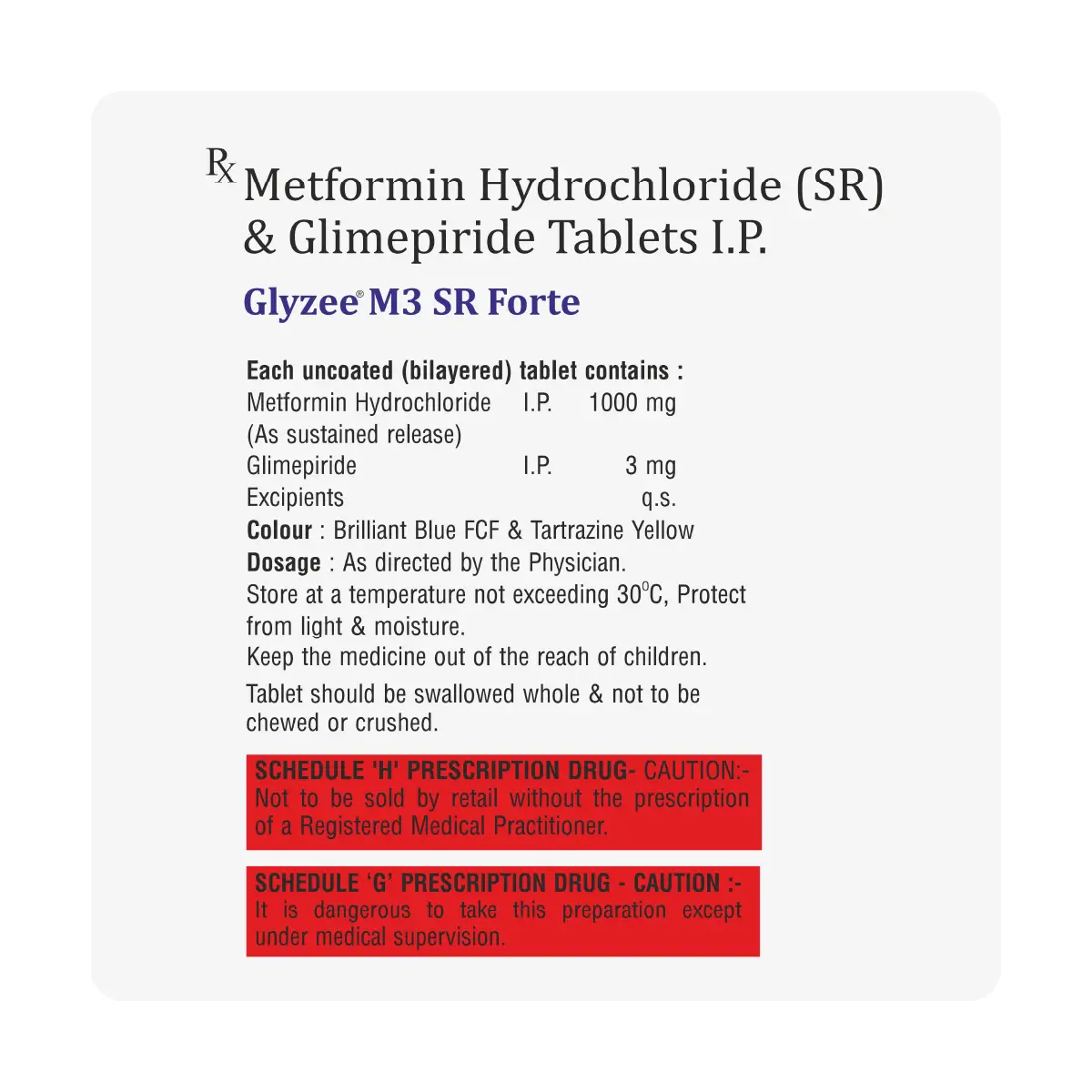 Glyzee M3 SR Forte Tablet