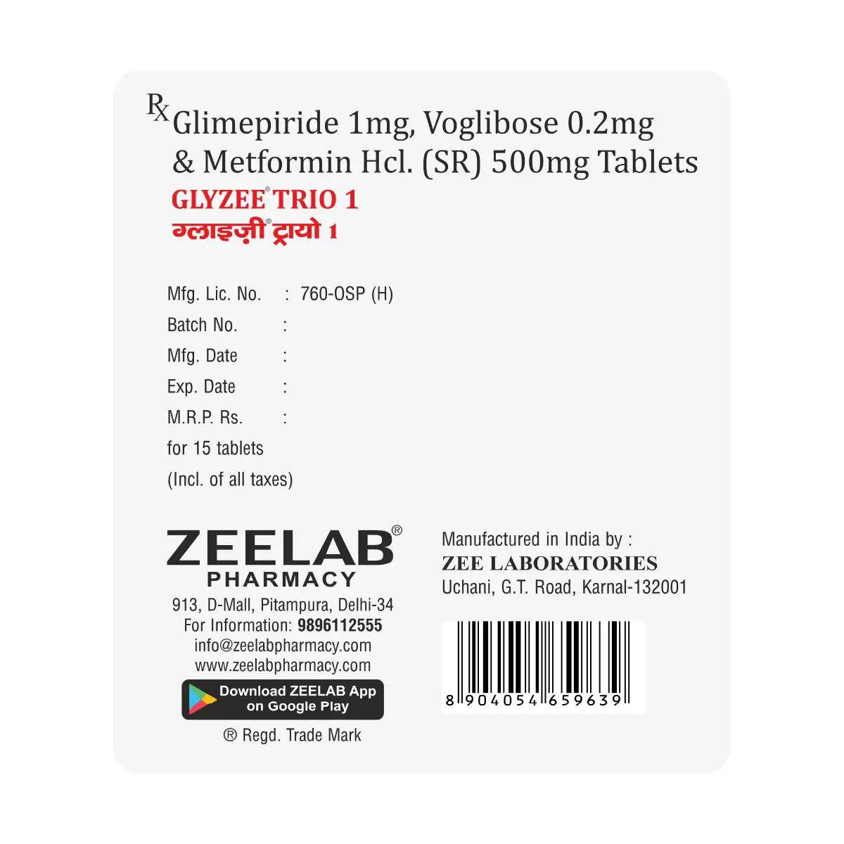 Glyzee Trio 1 Tablet