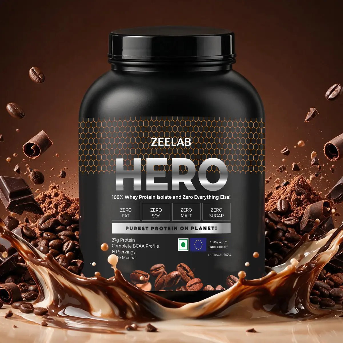 ZEELAB HERO 100% Whey Protein Isolate - Cafe Mocha