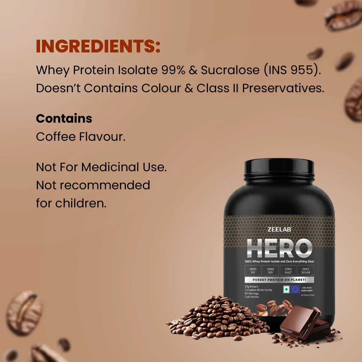 HERO 100% Whey Protein Isolate - Cafe Mocha 