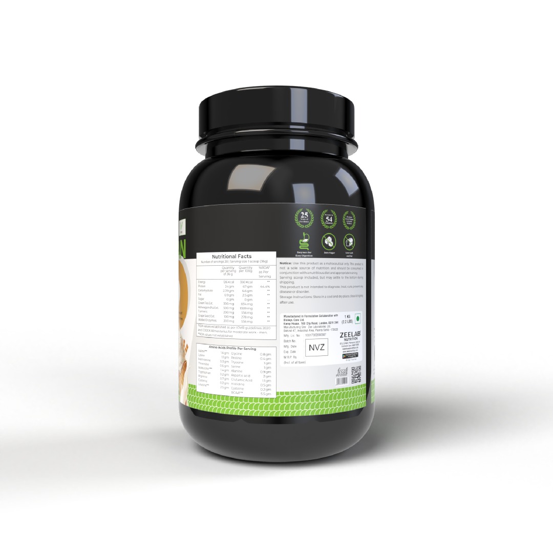 ZEELAB 100% Vegan Plant Protein Vanilla Ice Cream 2.2lb