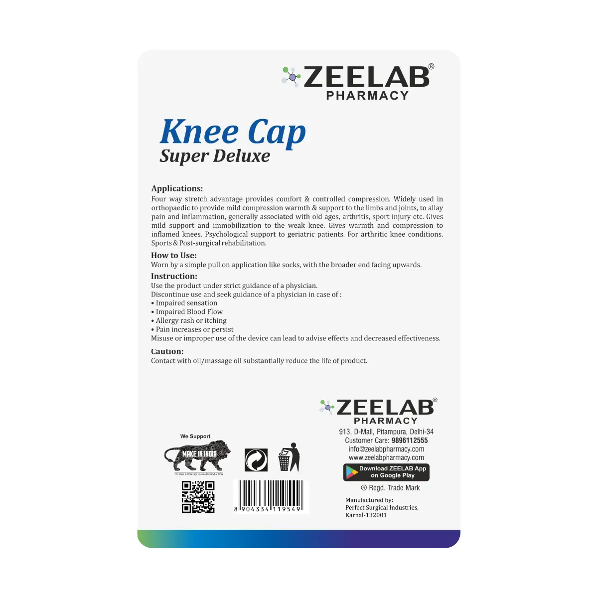 Knee Cap Super Deluxe Medium Size