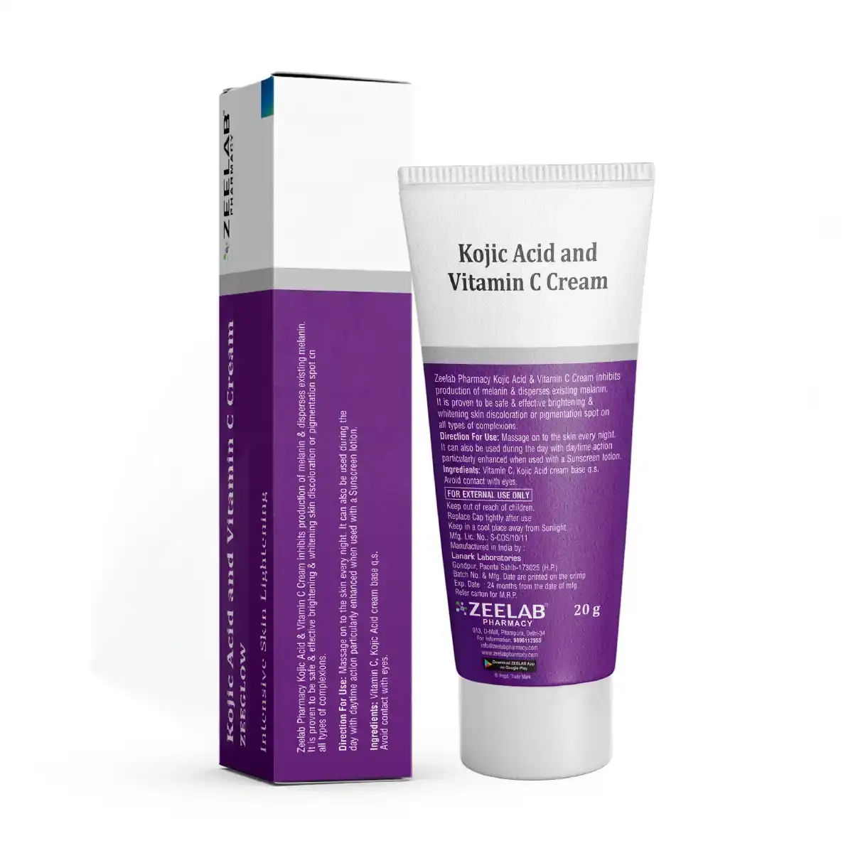 Kojic Acid and Vitamin C Cream | For Dark Spots, Pigmentation & Glowing Skin
