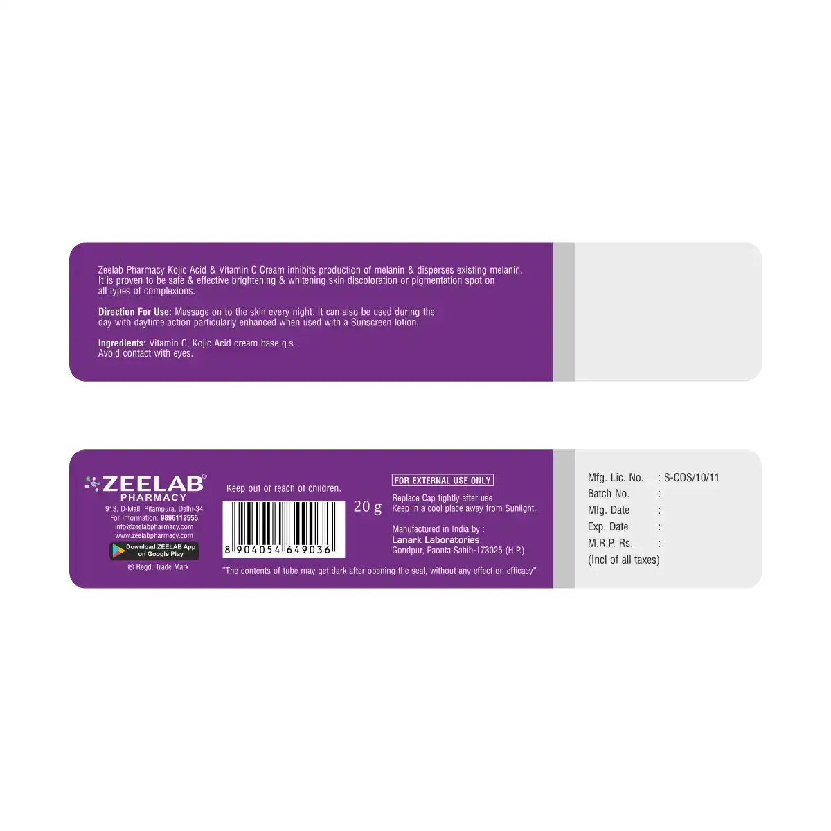Kojic Acid and Vitamin C Cream | For Dark Spots, Pigmentation & Glowing Skin