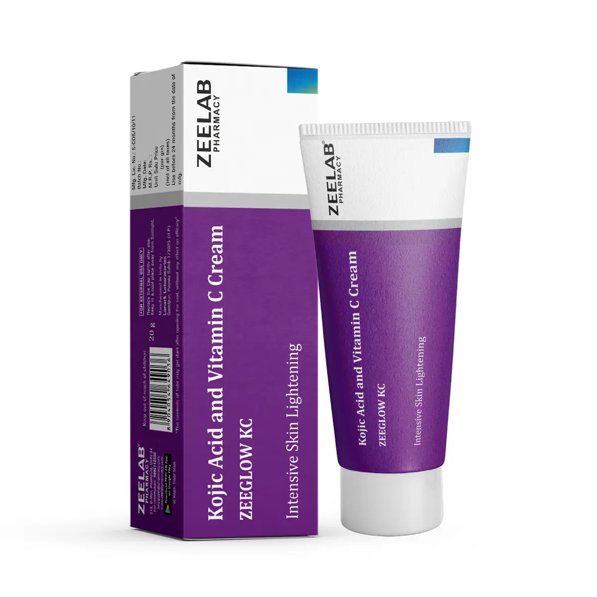 Zeeglow KC | Kojic Acid & Vitamin C Cream for Dark Spots, Pigmentation & Glowing Skin