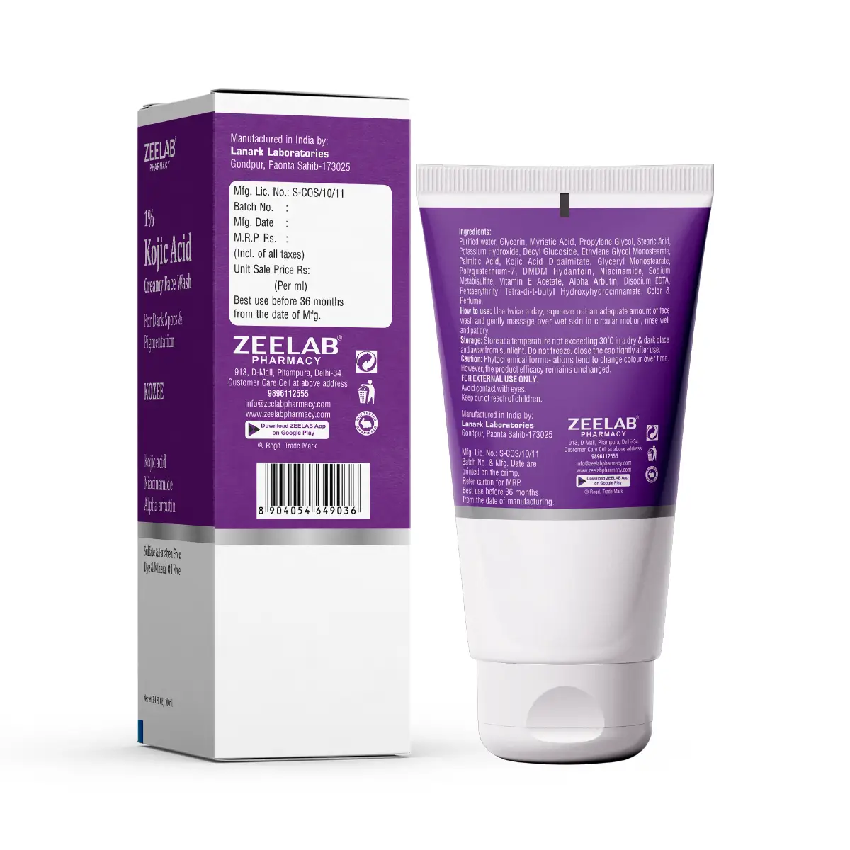 Kozee Kojic Acid 1% Face Wash