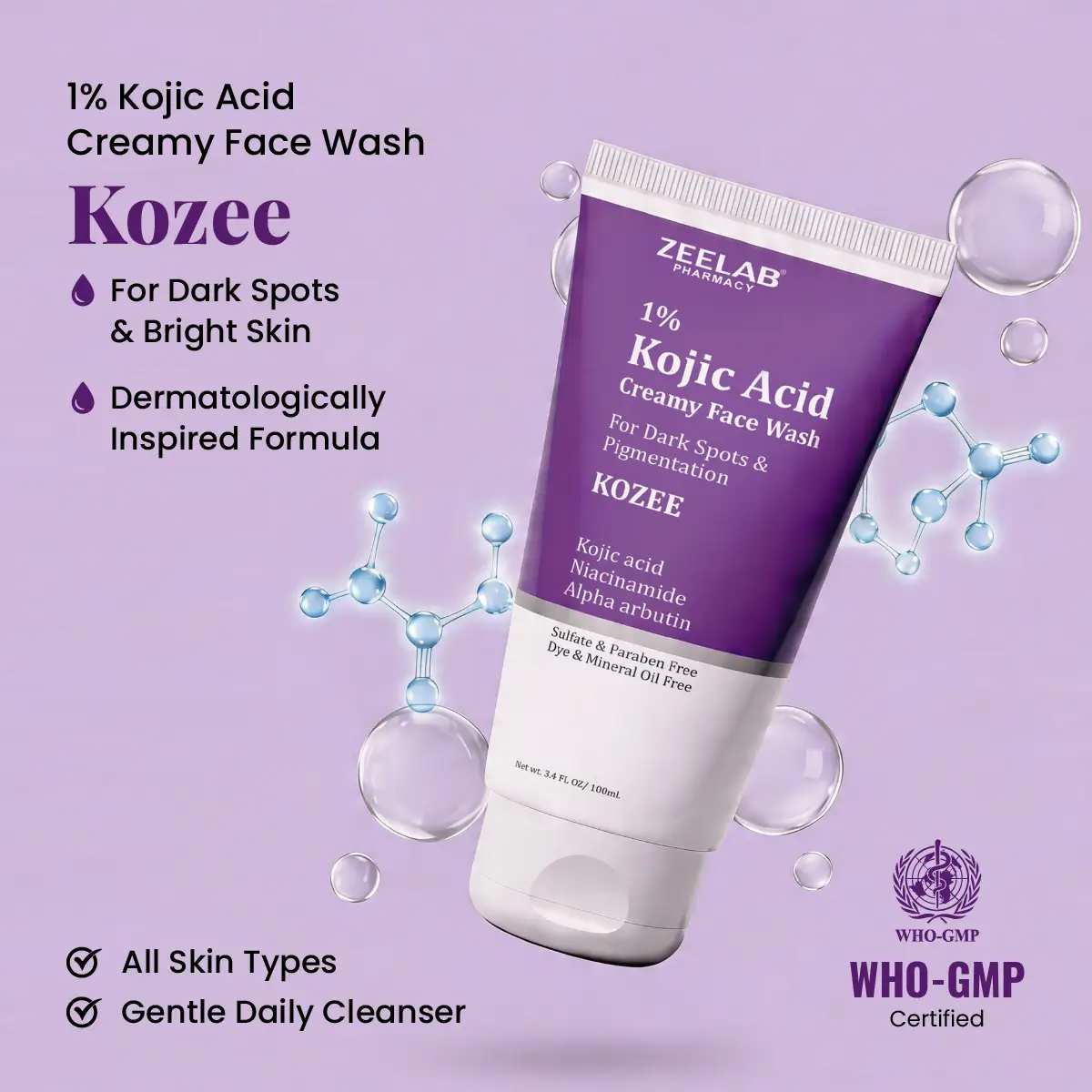 Kozee Kojic Acid 1% Face Wash