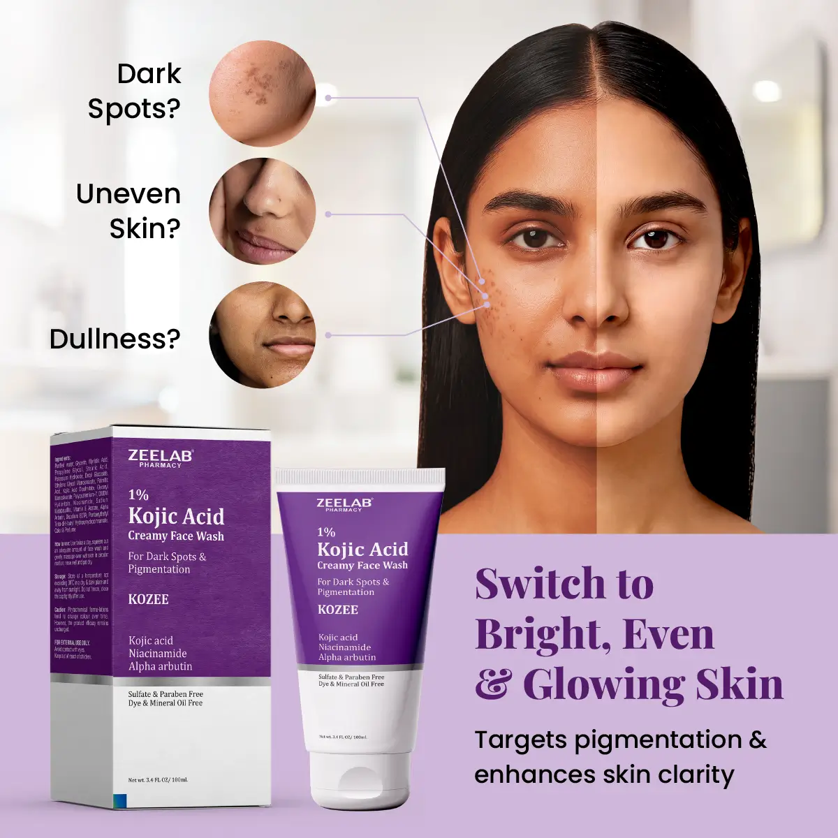 Kozee Kojic Acid 1% Face Wash