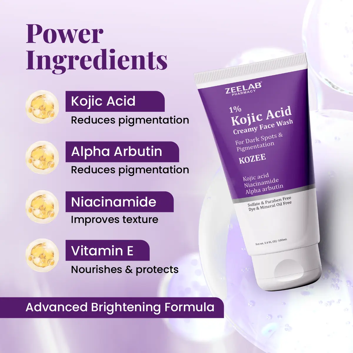 Kozee Kojic Acid 1% Face Wash